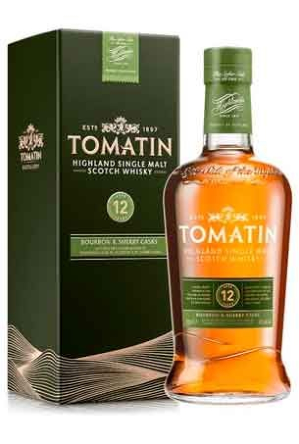 WHISKY TOMATIN 12 AÑ. 0,70 L.